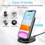 KKM Wireless Charger, 15W Qi-Certified Fast USB-C Wireless Charging Stand for iPhone SE 2020, Samsung Galaxy Note 20/ Note 20 Ultra/S20+/S10+, Google Pixel, LG, OnePlus and More Qi Enable Phones