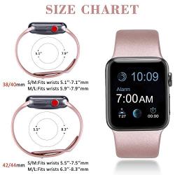 Pack 3 Compatible with Apple Watch Band 38mm 40mm 42mm 44mm, Soft Silicone Band Replacement for Apple iWatch Series 4, Series 3, Series 2, Series 1