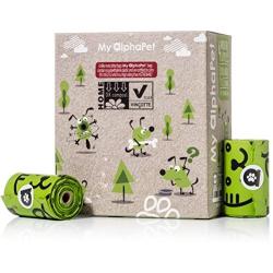 My AlphaPet Dog Poop Bags Refill Rolls - Large Size 9 x 13 Inches - Earth Friendly Highest ASTM D6400 Rated - Leak Proof Doggie Waste Bags