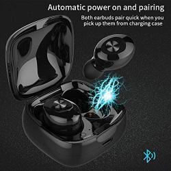 Bluetooth Headphones, XINBAOHONG Wireless Mini Sports Earphones in Ear Headset Built-in Microphone and Noise Canceling Sweat Proof Earbuds with Charging Case for Most Smartphone