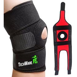 TechWare Pro Knee Brace Support - Relieves ACL, LCL, MCL, Meniscus Tear, Arthritis, Tendonitis Pain. Open Patella Dual Stabilizers Non Slip Comfort Neoprene. Adjustable Bi-Directional Straps - 4 Sizes