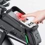 MUMA Bike Frame Bag,Waterproof and Sunshade Bike Pouch Bag,Bicycle Storage Bag with Headphone Hole,for Smart Phone Below 6.2 Inch