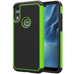 Dahkoiz Case for Motorola Moto E 2020 Case, Sturdy Durable Armor Defender Cover Dual Layer Hybrid Protective Phone Case for Motorola Moto E 2020, Green