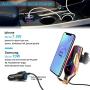 Smart Sensor Wireless Car Charger Mount, Automatic Clamping QC/QI 10W Fast Charging Car Charger Holder Compatible with iPhone 11/Xs/Xs Max/XR/X /8,Samsung Galaxy Note 9/ S9/ S9+/ S8 etc(Gold)