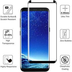 Galaxy S8 Plus Screen Protector [2-Pack], Tempered Glass Screen Protector [Full Coverage][Case-Friendly][No Bubbles][Easy to Install] Screen Protector Compatible with Samsung Galaxy S8 Plus