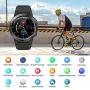 Smart Watch for Android Phones iOS, GPS Smartwatch for Men with Heart Rate and BP Monitor, Pedometer, Text Call Notification, Compass, Barometer, Altitude, Leather and Rubber Bands, Round Face, 2020