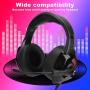 Tosuny Gaming Headset, ABS Gaming Headset Lighting Headphone with Microphone, Gaming Headset Over Ear Headphone with Soft Breathable Earmuffs for Mobile Phone Computer(Black)