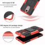 RioGree Phone Case for LG K10 2018/LG K30/LG Phoenix Plus/LG CV3 /Pro LTE/Harmony 2 Cell Phone Case, with Screen Protector Kickstand Cell Cover Skin, Red