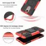 RioGree Phone Case for LG K10 2018/LG K30/LG Phoenix Plus/LG CV3 /Pro LTE/Harmony 2 Cell Phone Case, with Screen Protector Kickstand Cell Cover Skin, Red