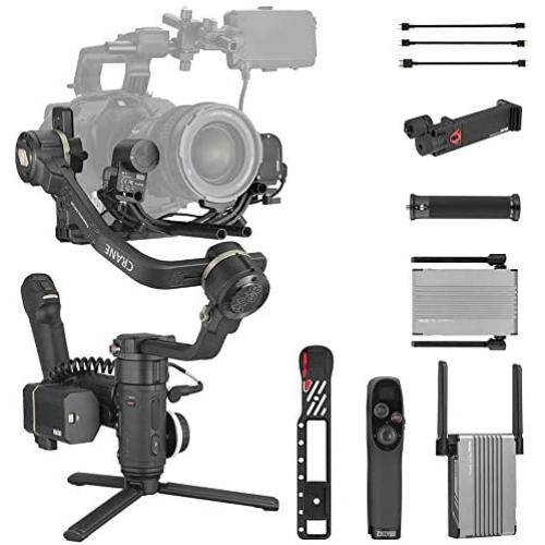 Zhiyun Crane 3S 3-Axis Handheld Gimbal Stabilizer for DSLR Cameras and Camcorder, 6.5kg Payload, Extendable Roll Axis, 12 Hours or Longer Continuous Uptime, DC-in (Pro Package)