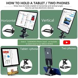 LEADNOVO Tablet Cell Phone Stand for Desk, [2020 New Upgrade] Single & Dual Phone Holder, Dual-axis Adjustable & Full Foldable Cradle Dock Compatible with All Phones, Nintendo Switch, Tablets (4-13")