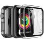 LK [2 Pack] Tempered Glass Case for Apple Watch 38mm Series 3/2/1 Built-in Tempered Glass Screen Protector, Hard PC Protector Cover for iWatch 38mm (Clear)