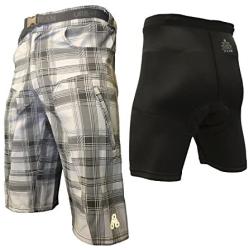 The Enduro - Men’s MTB Off Road Cycling Shorts Bundle with ClickFast Padded Undershorts with Coolmax Technology