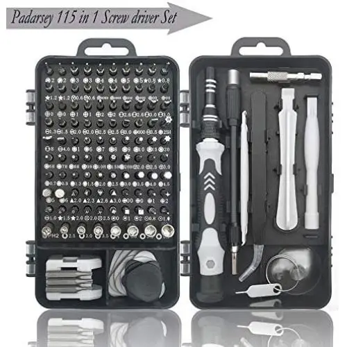 Padarsey Precision Screwdriver Set 115 in 1 Repair Tools Kit with Magnetic Driver Kit,Electronics Precision Screwdriver Set with Portable Bag for Repair Computer, Cell Phone, PC, iPhone,Lap Black Padarsey Precision Screwdriver Set 115 in 1 Repair Tools Kit with Magnetic Driver Kit,Electronics Precision Screwdriver Set with Portable Bag for Repair Computer, Cell Phone, PC, iPhone,Lap Black