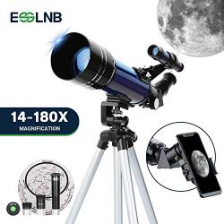 ESSLNB Telescope for Kids with Phone Adapter 70mm Beginners Telescopes for Astronomy with Adjustable Tripod 3X Barlow Lens and Moon Filter