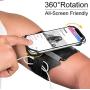 VUP Running Armband for iPhone 11 Pro Max X XR XS 8 7 6 6s Plus,Galaxy S10 S9 S8 Plus, Note 9/8/5/4,Google Pixel 3/2 XL,360°Rotatable with Key Holder Phone Armband for Hiking Biking Walking（Black)