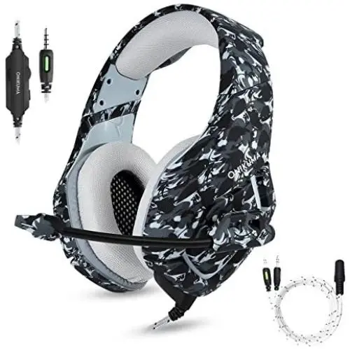 PS4 Gaming Headset with Microphone for PC New Xbox One PSP Gamer Headphones with Mic Noise Cancelling for Laptop, Mac, Smart Phones, Nintendo Switch, Surround Stereo Sound Volume Control(Camouflage) PS4 Gaming Headset with Microphone for PC New Xbox One PSP Gamer Headphones with Mic Noise Cancelling for Laptop, Mac, Smart Phones, Nintendo Switch, Surround Stereo Sound Volume Control(Camouflage)