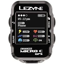 LEZYNE Micro Color Bicycle GPS Computer, USB Rechargeable, 14 Hour Runtime, 200 Hours of Memory, Compact Cycling GPS System