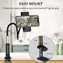 Gooseneck Bed Phone Holder Mount:Moutik Flexible Long Arm Lazy Stand with 360° Adjustable Cellphone Clamp Compatible with Phone XS Max XR X 8 7 6 Plus 5 4 S10 S9 S8 S7 S6 for Desktop Kitchen Office