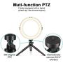 LED Dimmable Ring Light with Tripod Stand & Phone Holder for Live Stream/Makeup, 6″ Ringlight for YouTube Video, Phone Tripod, Compatible with iPhone Android