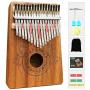 UNOKKI Kalimba 17 Keys Thumb Piano with Study Instruction and Tune Hammer, Portable Mbira Sanza African Wood Finger Piano, Gift for Kids Adult Beginners Professional.