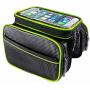 MUMA Waterproof Bike Pouch Bag, Bike Frame Bag Cycling Front Top Tube Storage Bag with Headphone Hole,for Smartphone Below 6.2 Inch