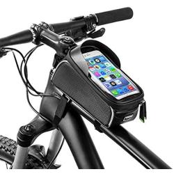 ZENG Bike Phone Bag Bike Front Frame Bag Waterproof Bicycle Phone Mount Bag Top Tube Frame Bag with Touch Screen Large Capacity Phone Case for Cellphone Below 6.5’’ iPhone 11 8 Plus xs max