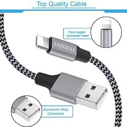 iPhone Charger, JAHMAI Nylon Braided Fast Charging Lightning Cable 2Pack 6ft Data Sync Transfer Cord Dual Port Plug Wall Charger(UL Listed)Compatible With iPhone 11 PRO MAX XS XR X 8 7 Plus 6S 6 iPad