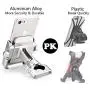 vicelecus Motorcycle Phone Mount, Adjustable Anti Shake Metal Bike Phone Holder for iPhone X/8/7/6 Plus Samsung Galaxy S9/S8/S7/S6 GPS, Holds Devices up to 3.7&quot Width (Silver)