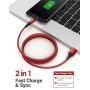 AINOPE Android Micro USB Cable Charger 2 Pack 6.6FT for Samsung Galaxy S7 Charging Cable, Phone Charger Cord Compatible with Samsung Galaxy S6,J7 Edge Kindle Note 5 Durable Nylon Material (Red)