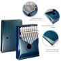 Moozica 17 Keys Kalimba Thumb Piano, Solid Mahogany Wood Professional Marimba Mbira with Piano Lacquer Finishing Musical Instrument Gift (Mahogany-K17BP)