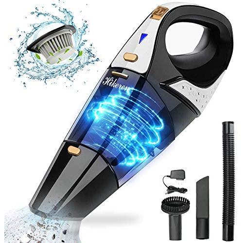 Handheld Vacuum, Hikeren Cordless Vacuum Handheld Rechargeable with 7KPA Strong Suction, Wet&Dry Hand Vacuum, Lightweight Portable Vacuum Cleaner for Home Car Pet Hair, Gold