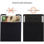 Sinjimoru Secure Card Holder for Back of Phone, Stretchy Fabric Cell Phone Wallet Stick On Credit Card Case for iPhone & Android. Sinji Pouch Flap Black