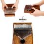 Moozica 17-Key EQ Kalimba, Electric Finger Thumb Piano Built-in Pickup With 6.35mm Audio Interface and Professional Kalimba Case (Koa-EQ)
