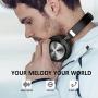 Miracle&Lesoul A7 Over Ear Bluetooth Headphones with Microphone,Wireless and Wired Hi-Fi Stereo Bass Foldable Headset, Soft Memory-Protein Earmuffs, 25 Hours Playtime for Trave/Work/PC/Phone,Black