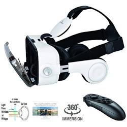 VR Headset Virtual Reality Headset 3D Glasses with 120°FOV, Anti-Blue-Light Lenses, Stereo Headset, for All Smartphones with Length Below 6.3 inch Such as iPhone & Samsung HTC HP LG etc.