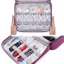 Portable Electronic Organizer Travel Accessories Cable Bag Universal Cord Storage Case Carrying for Charging Cable, Cell Phone, Power Bank,Mini Tablet(Pink)