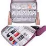Portable Electronic Organizer Travel Accessories Cable Bag Universal Cord Storage Case Carrying for Charging Cable, Cell Phone, Power Bank,Mini Tablet(Pink) Portable Electronic Organizer Travel Accessories Cable Bag Universal Cord Storage Case Carrying for Charging Cable, Cell Phone, Power Bank,Mini Tablet(Pink)