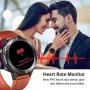 Lintelek Smart Watch for Android and iOS Phone, 1.3 Inch Round Touch Screen Smartwatch with Heart Rate Monitor, Fitness Tracker 5 ATM Waterproof, Step Counter for Men and Women