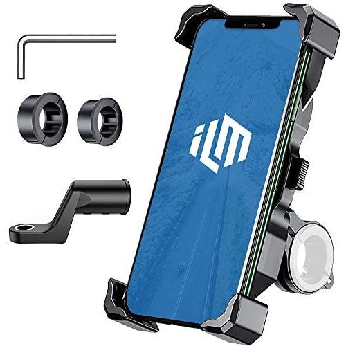 ILM Motorcycle Bike Phone Mount Holder 360° Rotation Adjustable Clamps for Handlebars Cell Phones iPhone Samsung Galaxy HUAWEI HTC (Classic Phone Holder)