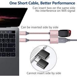 USB C to USB Adapter [2 Pack], JSAUX USB Type C Male to USB 3.0 Female OTG Cable Thunderbolt3 to USB Adapter Compatible with MacBook Pro/Air 2019 2018 2017, Samsung Galaxy S20 S20+ Ultra Note 10 S9 S8