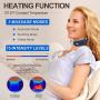 Neck Massager with Pulse Heated, Smart Portable Cordless Neck Massage Equipment, 3 Modes 15 Speeds Electric Pulse Massage Gifts for Women Men Dad Mom, Use at Home Office Travel (Blue)