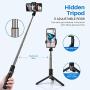 Yoozon Selfie Stick Bluetooth, Extendable Selfie Stick with Wireless Remote and Tripod Stand Selfie Stick for iPhone X/iPhone 8/8 Plus/iPhone 7/iPhone 7 Plus/Galaxy Note 8/S8 /S8 Plus/Google More