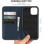 SHIELDON iPhone 11 Case, Genuine Leather iPhone 11 Wallet Case with Folio Stand RFID Blocking Credit Card Slot Magnetic Protective Cover Compatible with iPhone 11 (6.1-inch, 2019)- Dark Blue