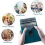 Kalimba thumb piano 17 key pocket piano Portable Mbira Sanza African finger piano with Hammer for beginners kids Adult Gift christmas present (Green)