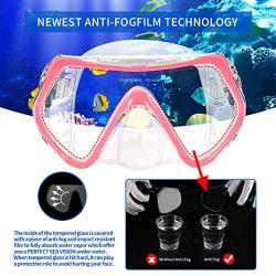 Supertrip Snorkel Set Adults-Anti-Fog Film Scuba Snorkeling Diving Mask with Impact Resistant Temperred Glass|Dry Top Snorkel,2 Mouthpieces 1 Waterproof Case Included