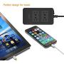 Power Strip Surge Protector USB Charger Extension Cord 6Ft Plug Power Bar Plug in Outlet 100-240V Socket Cellphones Travel TV Computer Tabletop Long Flat Adapter Charger Home Kitchen School College