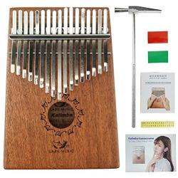 Lark Music 17 Key Mahogany Kalimba African Thumb Piano Finger Percussion Keyboard Portable Music Instrument Key C