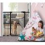 KingSo 48.8" W x 36" H Baby Gate Extra Tall Wide Large Dog Gate Auto Close Safety Gate Durable Walk Thru Child Gate for Stairs Doorways. Include 4 Pressure Bolts, 2.75", 5.5" & 8.25" Extension, Black