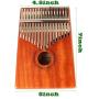 Hidear Thumb Piano Kalimba 17 keys Finger Piano 17 Tone Musical Toys with Instruction and Tune Hammer, Portable Thumb Piano Okoume